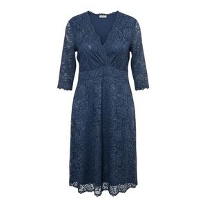 Kiyonna Mademoiselle Lace Cocktail Dress‎ Blue Size 3X
